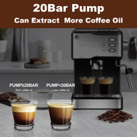 Thumbnail for Geek Chef Espresso Machine, Espresso&Cappuccino Latte Maker 20 Bar Coffee Machine Compatible with ESE POD Capsules Filter&Milk Frother Steam Wand, 950W, 1.5L Water Tank - InspiredGrabs.com