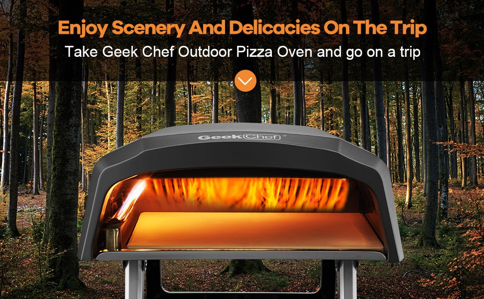 Geek Chef Gas Pizza Oven, Pizza Ovens for Outside Propane, Outdoor Ovens with 13 Inch Pizza Stone, Portable Gas Pizza Oven with Foldable Legs, Pizza Oven for Patio Garden - InspiredGrabs.com