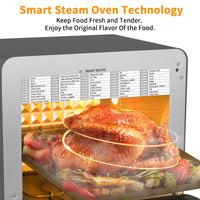 Thumbnail for Geek Chef Steam Air Fryer Toast Oven Combo, 26-QT Steam Convection Oven Countertop, 50 Cooking Presets, with 6 Slice Toast, 12-In Pizza, Black Stainless Steel - InspiredGrabs.com