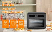 Thumbnail for Geek Chef Steam Air Fryer Toast Oven Combo, 26-QT Steam Convection Oven Countertop, 50 Cooking Presets, with 6 Slice Toast, 12-In Pizza, Black Stainless Steel - InspiredGrabs.com