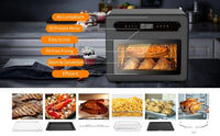 Thumbnail for Geek Chef Steam Air Fryer Toast Oven Combo, 26-QT Steam Convection Oven Countertop, 50 Cooking Presets, with 6 Slice Toast, 12-In Pizza, Black Stainless Steel - InspiredGrabs.com