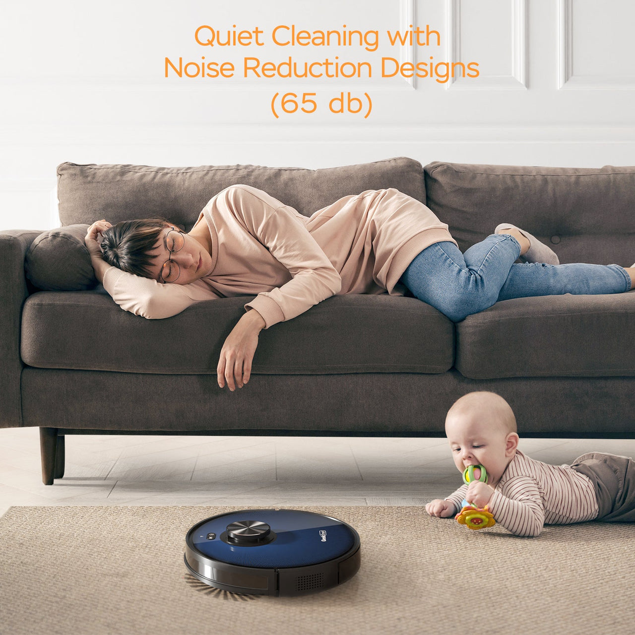 Geek Smart L7 Robot Vacuum Cleaner and Mop, LDS Navigation, Wi-Fi Connected APP, Selective Room Cleaning, MAX 2700 PA Suction, Ideal for Pets and Larger Home - InspiredGrabs.com