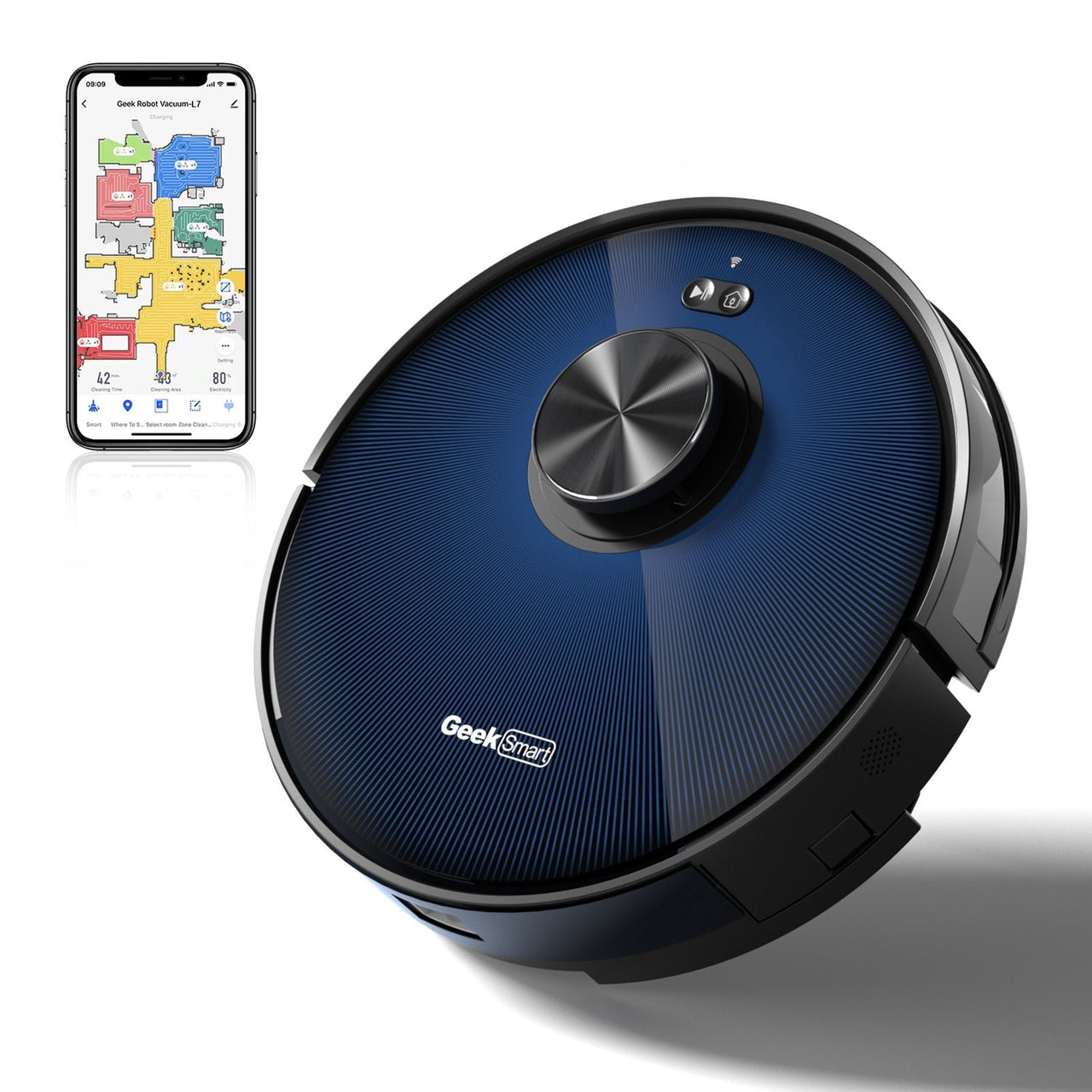 Geek Smart L7 Robot Vacuum Cleaner and Mop, LDS Navigation, Wi-Fi Connected APP, Selective Room Cleaning, MAX 2700 PA Suction, Ideal for Pets and Larger Home - InspiredGrabs.com