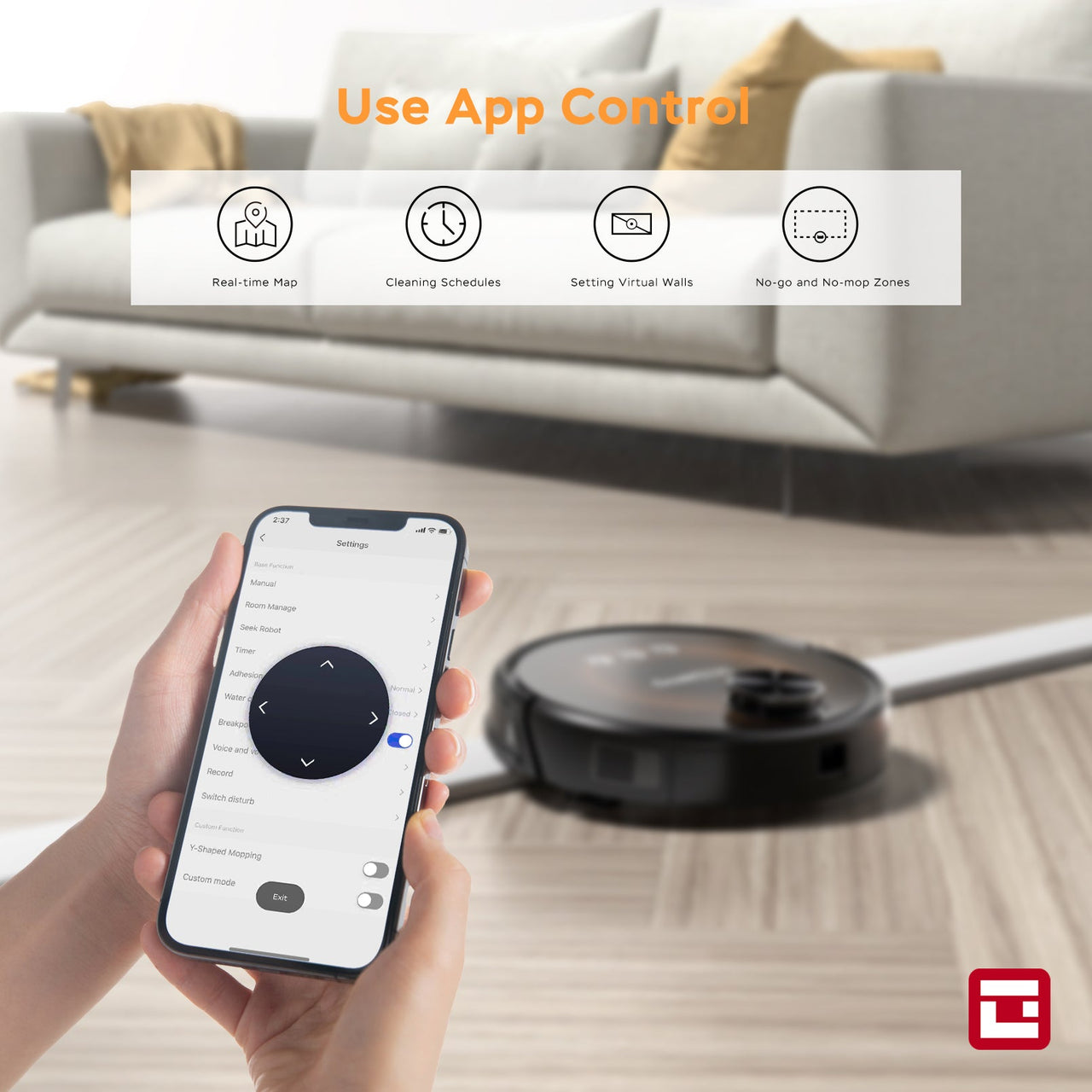 Geek Smart L8 Robot Vacuum Cleaner and Mop, LDS Navigation, Wi-Fi Connected APP, Selective Room Cleaning, MAX 2700 PA Suction, Ideal for Pets and Larger Home - InspiredGrabs.com