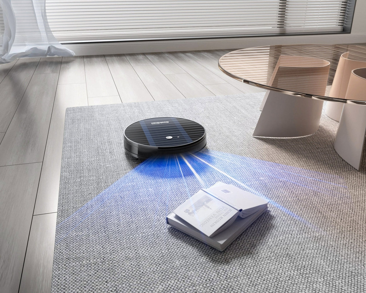 Geek Smart Robot Vacuum Cleaner G6 Plus, Ultra-Thin, 1800Pa Strong Suction, Automatic Self-Charging, Wi-Fi Connectivity, App Control, Custom Cleaning, Great for Hard Floors to Carpets - InspiredGrabs.com