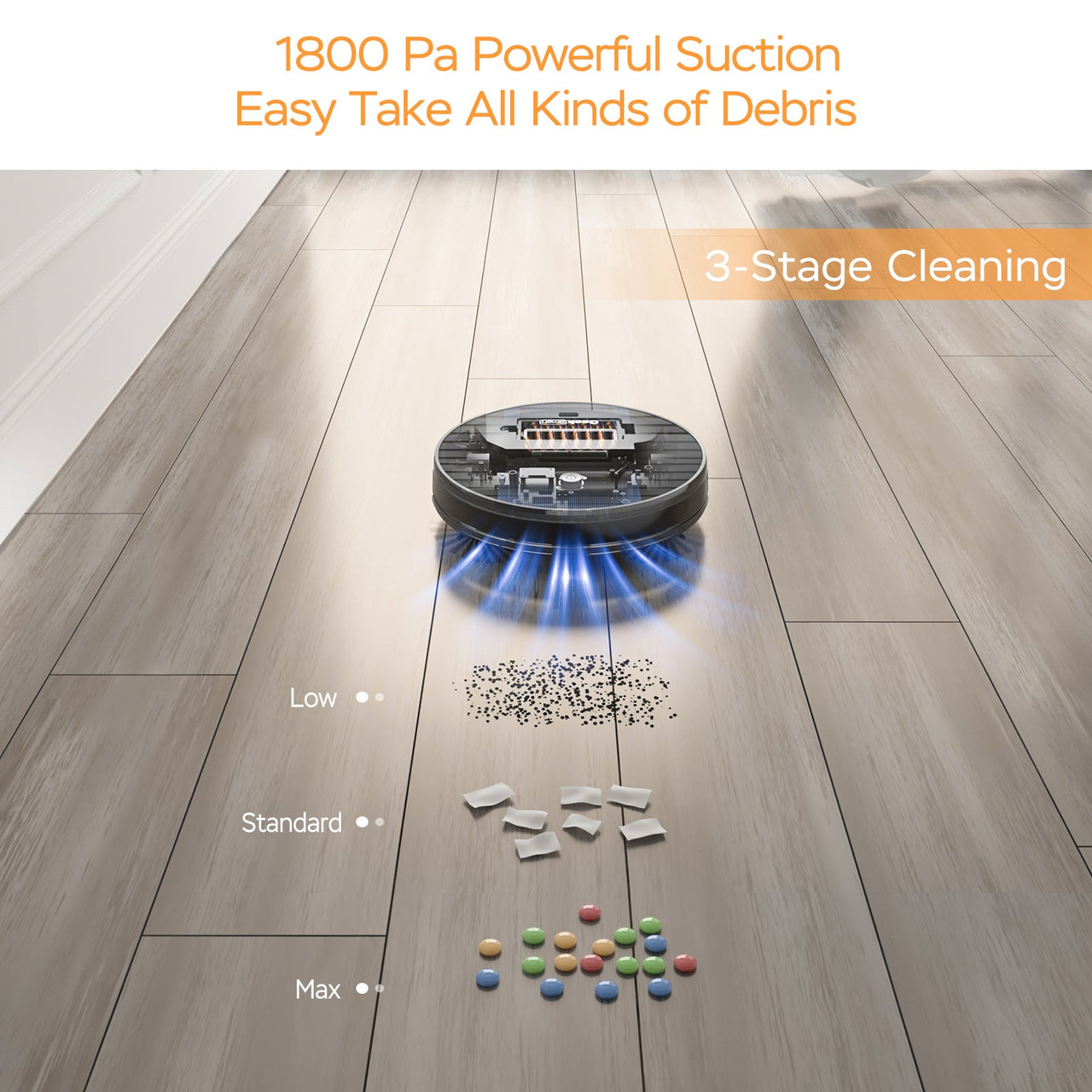 Geek Smart Robot Vacuum Cleaner G6 Plus, Ultra-Thin, 1800Pa Strong Suction, Automatic Self-Charging, Wi-Fi Connectivity, App Control, Custom Cleaning, Great for Hard Floors to Carpets - InspiredGrabs.com