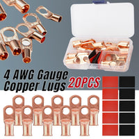 Thumbnail for 20pcs 4 AWG Gauge Copper Lugs w/ BLACK & RED Heat Shrink End Ring Terminals Wire by KTATMARKETING - InspiredGrabs.com