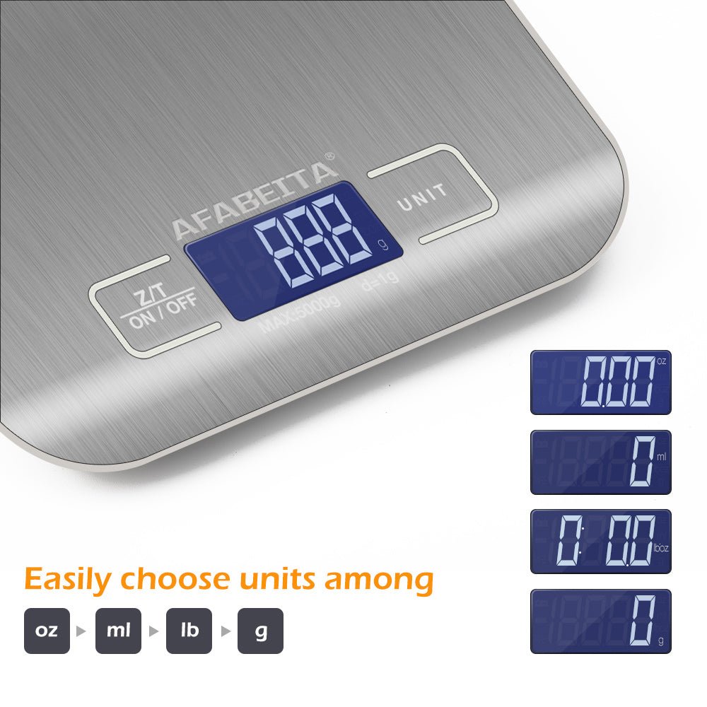 Digital Electronic Kitchen Food Diet Postal Scale Weight Balance 5KG 1g 11lb Kitchen Scales Stainless Steel Weighing for Food Diet Postal Balance Measuring LCD Precision Electronic - InspiredGrabs.com