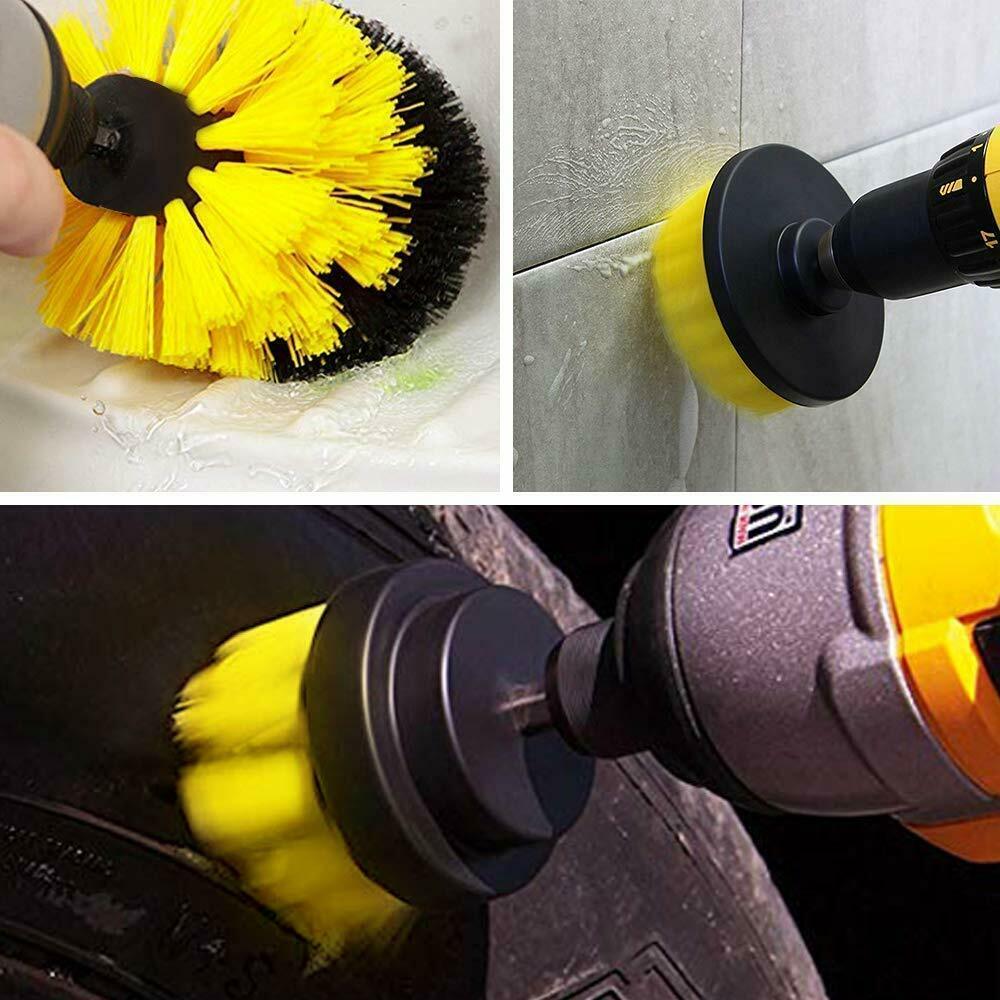 Drill Brush Set Power Scrubber Brushes for Car Wash Cleaning Carpet Tile Grout - InspiredGrabs.com