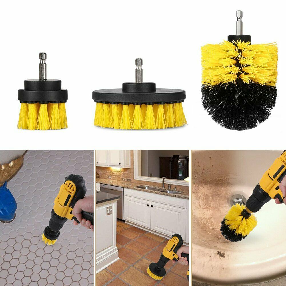 Drill Brush Set Power Scrubber Brushes for Car Wash Cleaning Carpet Tile Grout - InspiredGrabs.com