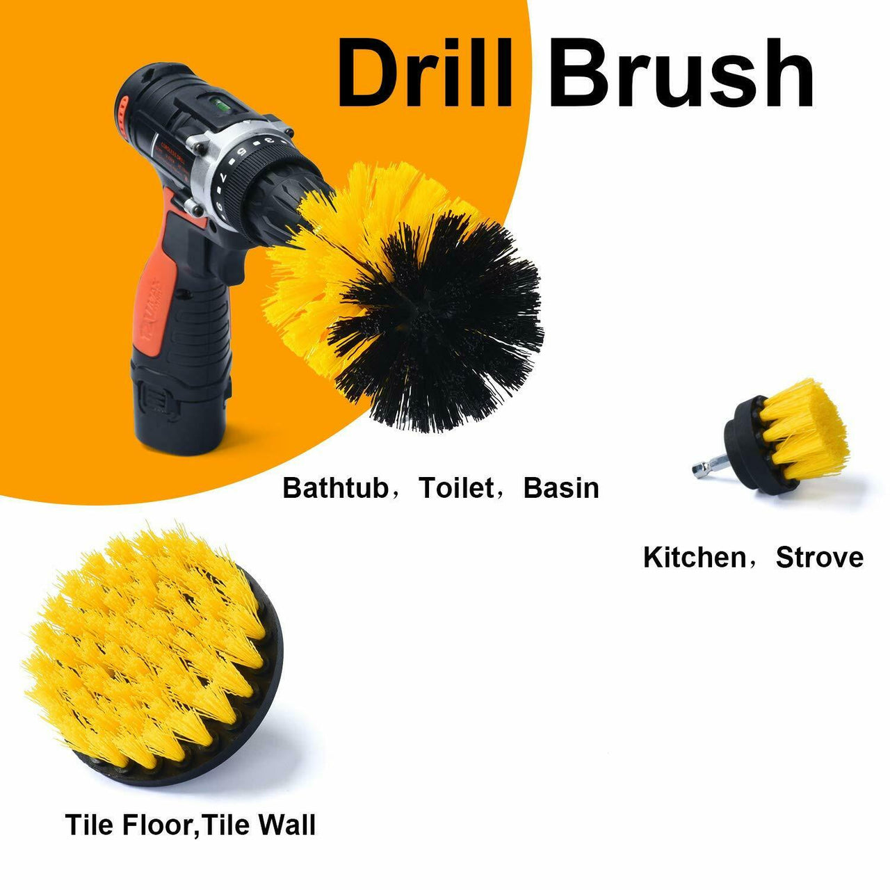 Drill Brush Set Power Scrubber Brushes for Car Wash Cleaning Carpet Tile Grout - InspiredGrabs.com