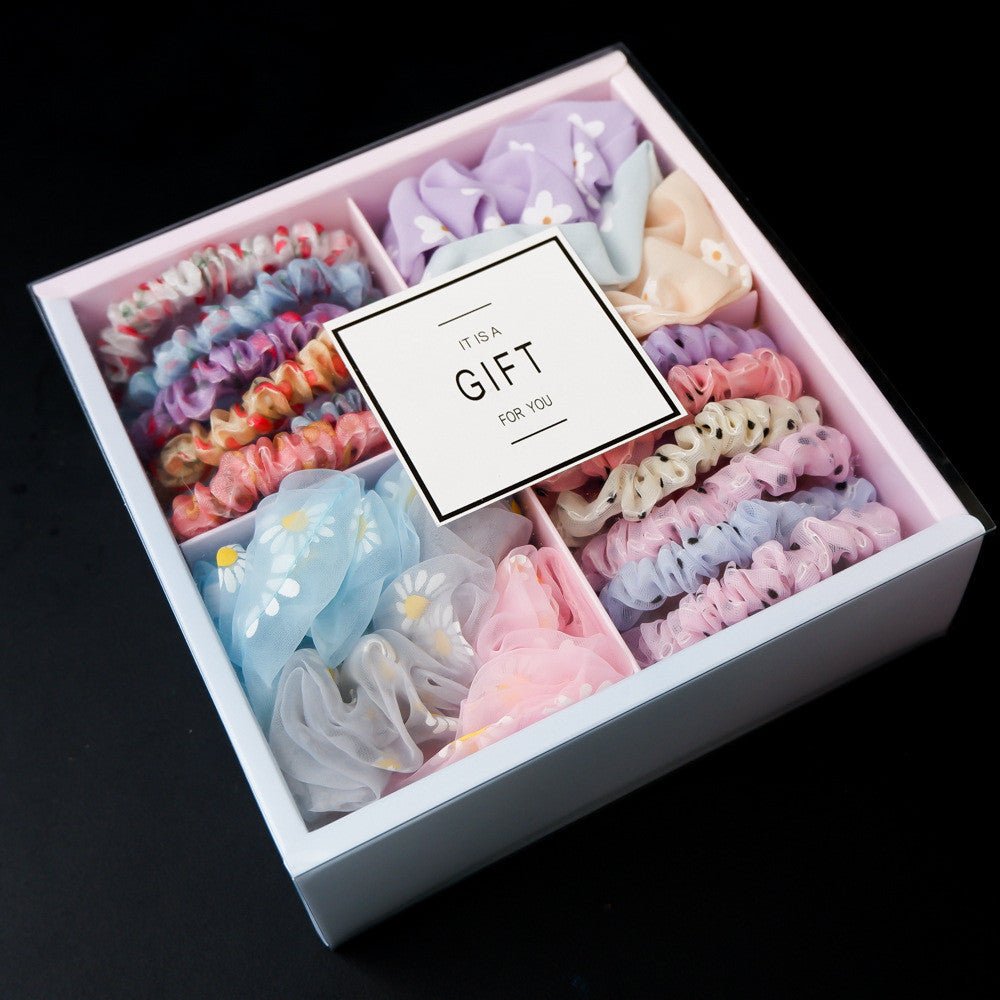 Girls' Popular Large Intestine Hair Rope Hair Tie Gift Box - InspiredGrabs.com