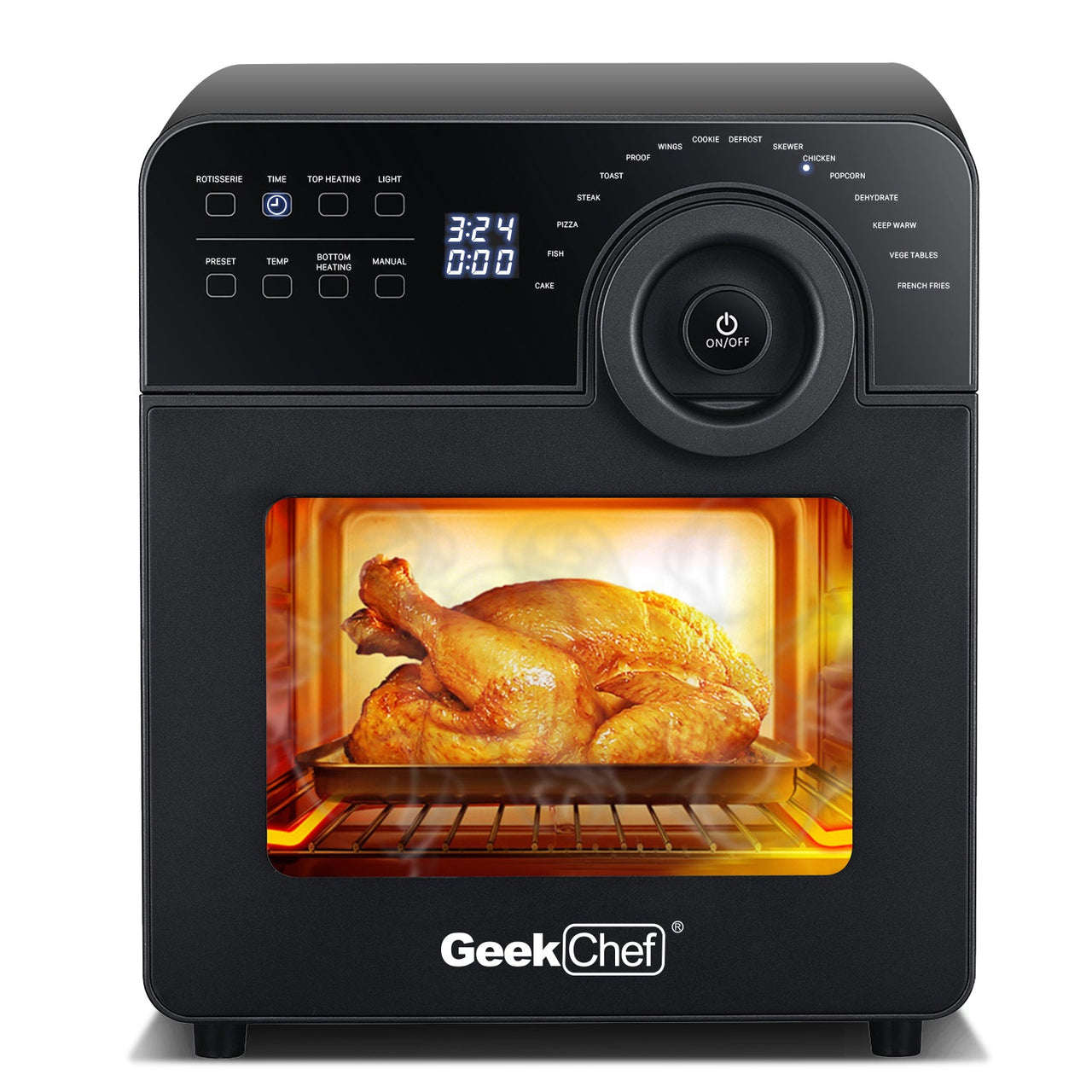 GRILL Reinigung Geek Chef Air Fryer Oven Toaster 4-Slice Toaster Convection Airfryer Countertop Oven, Roast, Reheat,Fry Oil-Free, 4 Accessories & Recipes Included 14.7 Quart - InspiredGrabs.com