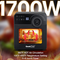 Thumbnail for GRILL Reinigung Geek Chef Air Fryer Oven Toaster 4-Slice Toaster Convection Airfryer Countertop Oven, Roast, Reheat,Fry Oil-Free, 4 Accessories & Recipes Included 14.7 Quart - InspiredGrabs.com