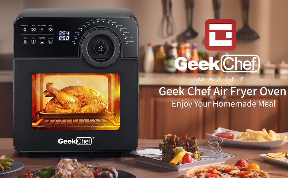 GRILL Reinigung Geek Chef Air Fryer Oven Toaster 4-Slice Toaster Convection Airfryer Countertop Oven, Roast, Reheat,Fry Oil-Free, 4 Accessories & Recipes Included 14.7 Quart - InspiredGrabs.com