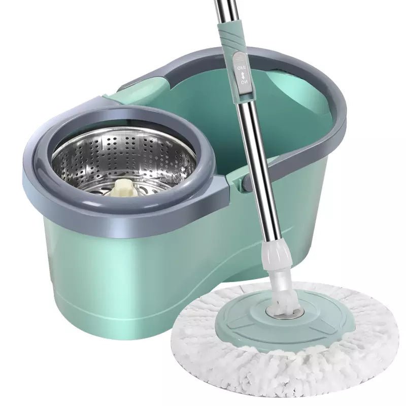 Hand-free Double Drive 360 Degree Rotation Squeeze Floor Cleaning Rotating Mops Bucket - InspiredGrabs.com