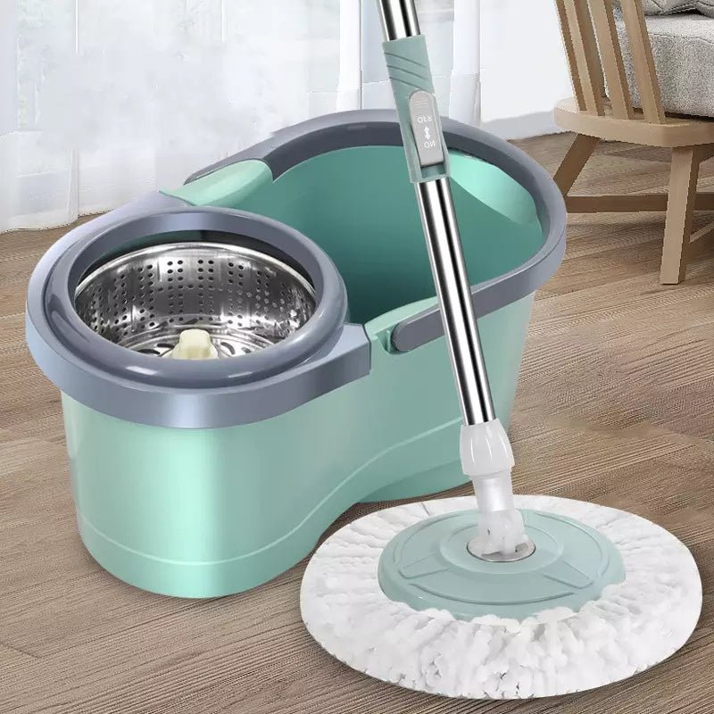 Hand-free Double Drive 360 Degree Rotation Squeeze Floor Cleaning Rotating Mops Bucket - InspiredGrabs.com