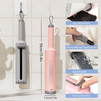 Thumbnail for Hand-Free Rotating Mini Mop with Built-In Crevice Brush - Includes 2 Reusable Microfiber Pads for Wet and Dry Cleaning, Self-Wringing Flat Mop for Efficient Floor Care - InspiredGrabs.com