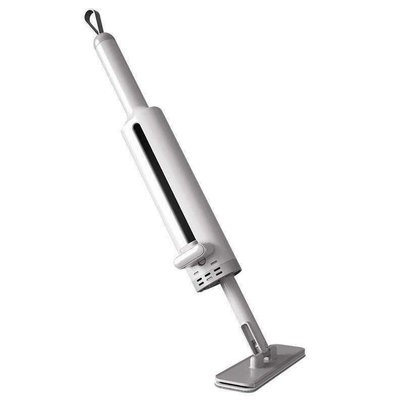 Hand-Free Rotating Mini Mop with Built-In Crevice Brush - Includes 2 Reusable Microfiber Pads for Wet and Dry Cleaning, Self-Wringing Flat Mop for Efficient Floor Care - InspiredGrabs.com