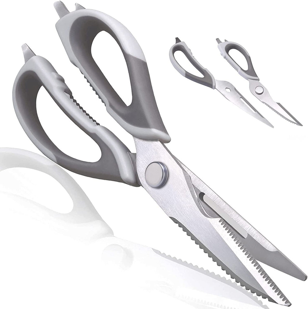 Heavy Duty Kitchen Scissors Kitchen Shears Come Apart Multi-function Stainless Steel Utility Food Cooking Scissors with Non-slip Handle - InspiredGrabs.com