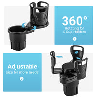 Thumbnail for High-quality Car Drinking Bottle Holder 360 Degrees Rotatable Water Cup Holder Sunglasses Phone Organizer Storage Car Interior Accessories - InspiredGrabs.com