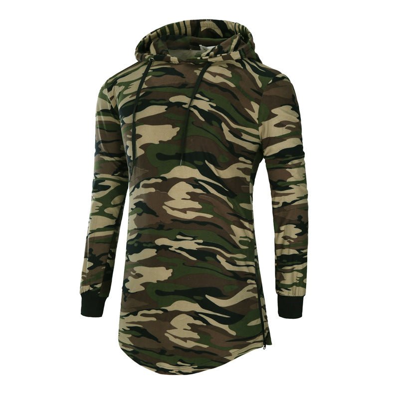 High Quality Mid-Length Hooded Pullover Camouflage Sports T-Shirt - InspiredGrabs.com