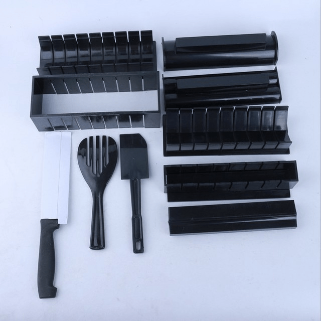 High-quality Plastic Manual Sushi Making Tool Kit with 5 Sushi Roll Molds - InspiredGrabs.com