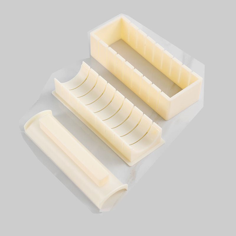 High-quality Plastic Manual Sushi Making Tool Kit with 5 Sushi Roll Molds - InspiredGrabs.com