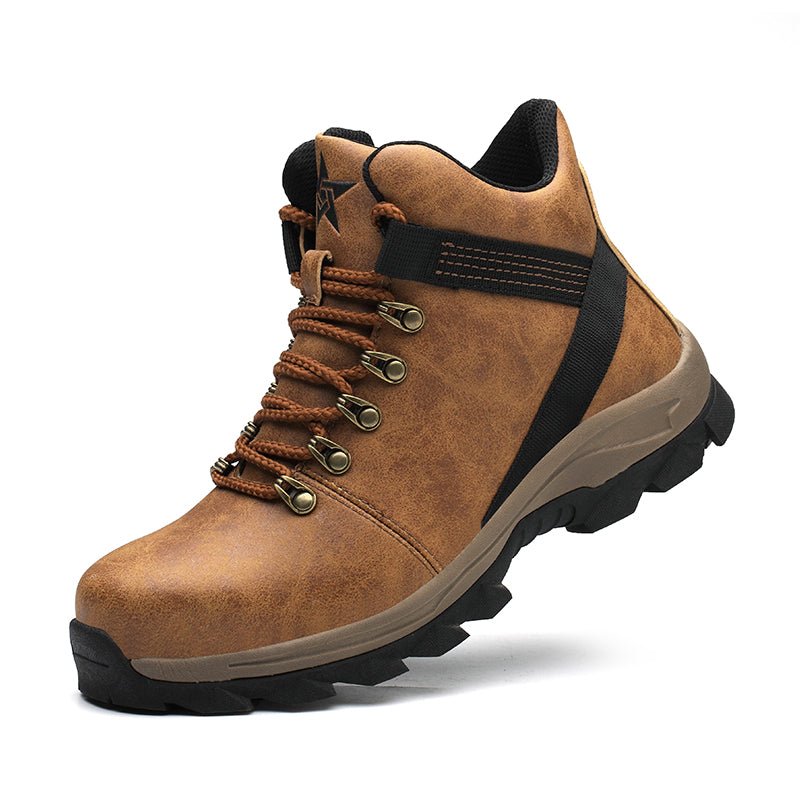 High-top Safety Shoes Construction Protective Footwear Men Steel Toe Shoes Breathable Hiking Boots Puncture Proof Work Boots - InspiredGrabs.com