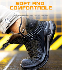 Thumbnail for High-top Safety Shoes Construction Protective Footwear Men Steel Toe Shoes Breathable Hiking Boots Puncture Proof Work Boots - InspiredGrabs.com