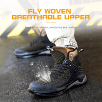 Thumbnail for High-top Safety Shoes Construction Protective Footwear Men Steel Toe Shoes Breathable Hiking Boots Puncture Proof Work Boots - InspiredGrabs.com