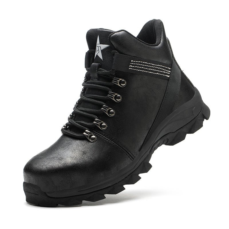 High-top Safety Shoes Construction Protective Footwear Men Steel Toe Shoes Breathable Hiking Boots Puncture Proof Work Boots - InspiredGrabs.com