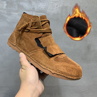 Thumbnail for High Top Trendy Men Leather Velcro Shoes - InspiredGrabs.com