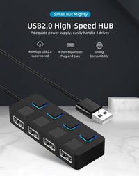 Thumbnail for HUB Multi-USB Splitter 4-Port Extender - InspiredGrabs.com
