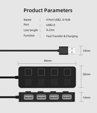 Thumbnail for HUB Multi-USB Splitter 4-Port Extender - InspiredGrabs.com