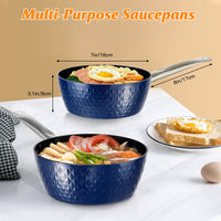 Thumbnail for Induction Saucepan with Lid, 18cm 1.5L Milk Pan Nonstick Saucepan, Aluminum Ceramic Coating Cooking Pot - PFOA Free with Stainless Steel Handle, Suitable for All Hobs Types - InspiredGrabs.com