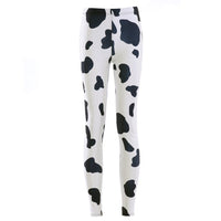 Thumbnail for Introducing our sleek and stylish Cow Black Spot Tight Leggings - InspiredGrabs.com