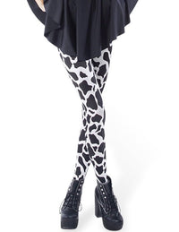 Thumbnail for Introducing our sleek and stylish Cow Black Spot Tight Leggings - InspiredGrabs.com