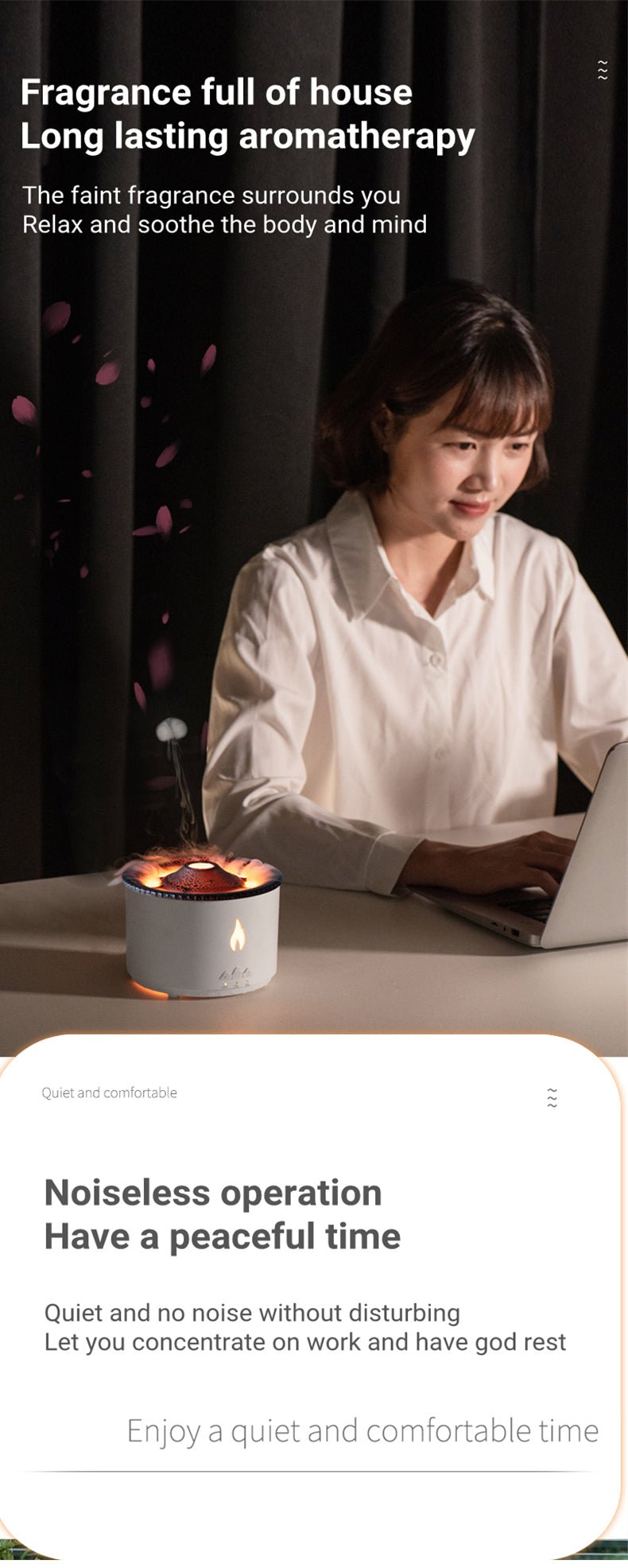 2022 New Creative Ultrasonic Essential Oil Humidifier Volcano Aromatherapy Machine Spray Jellyfish Air Flame Humidifier Diffuser - InspiredGrabs.com