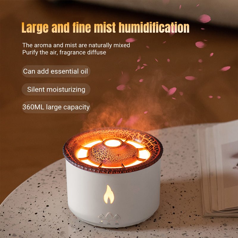 2022 New Creative Ultrasonic Essential Oil Humidifier Volcano Aromatherapy Machine Spray Jellyfish Air Flame Humidifier Diffuser - InspiredGrabs.com