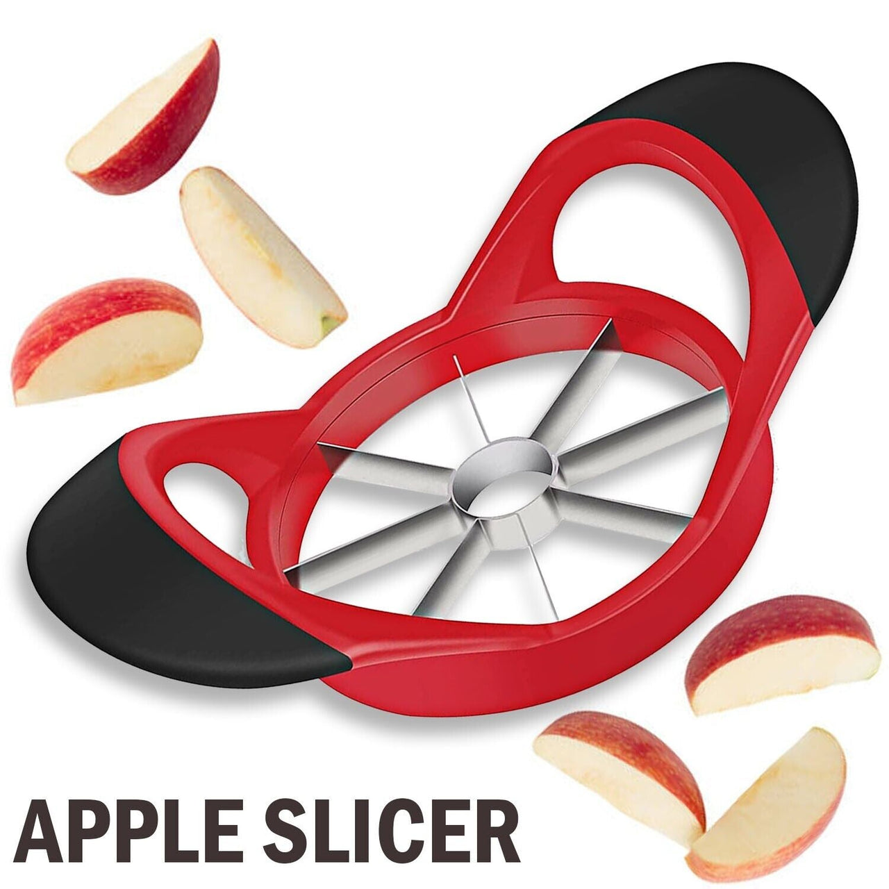 Apple Corer Slicer Fruit Cutter Stainless Steel Press Chopper Kitchen Tool NEW - InspiredGrabs.com