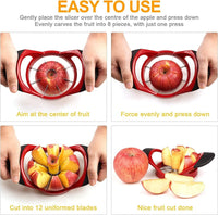 Thumbnail for Apple Corer Slicer Fruit Cutter Stainless Steel Press Chopper Kitchen Tool NEW - InspiredGrabs.com