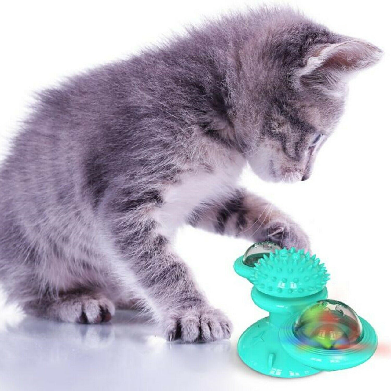 New Windmill Cat Toys Fidget Spinner for Kitten with LED and Catnip Ball - InspiredGrabs.com