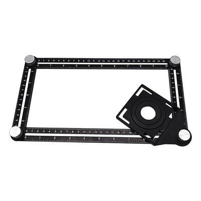 Aluminum Alloy Six-fold Ruler Ceramic Tile Hole Locator - InspiredGrabs.com