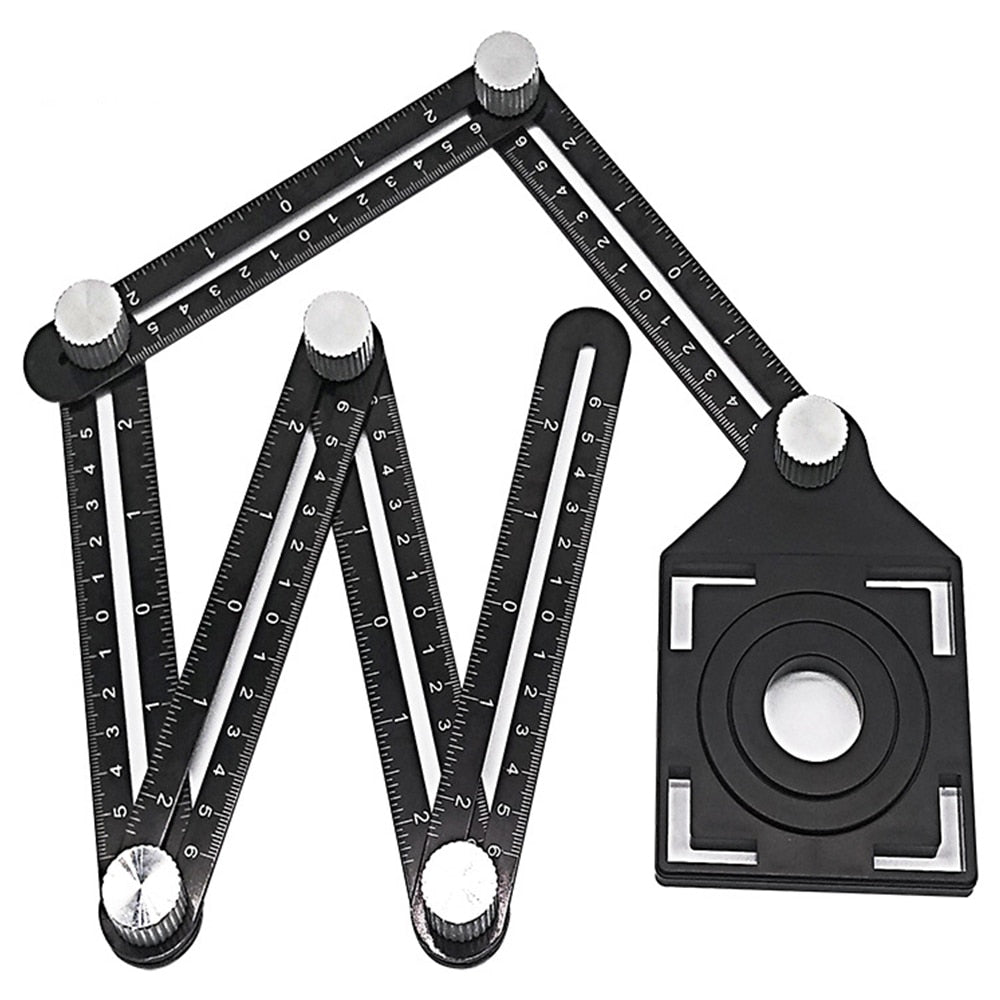 Aluminum Alloy Six-fold Ruler Ceramic Tile Hole Locator - InspiredGrabs.com