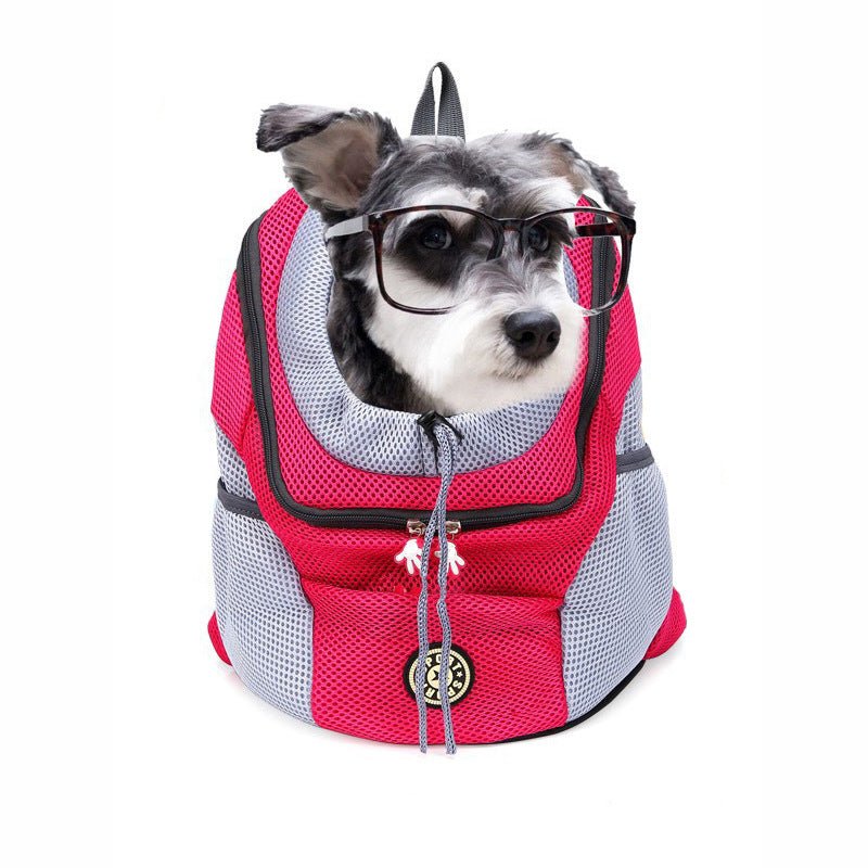 Pet Dog Carrier Bag Carrier for Dogs Backpack Out Double Shoulder Portable Travel Backpack Outdoor Pet Dog Carrier Bag Mesh - InspiredGrabs.com