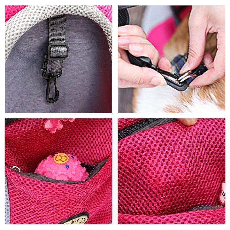 Pet Dog Carrier Bag Carrier for Dogs Backpack Out Double Shoulder Portable Travel Backpack Outdoor Pet Dog Carrier Bag Mesh - InspiredGrabs.com