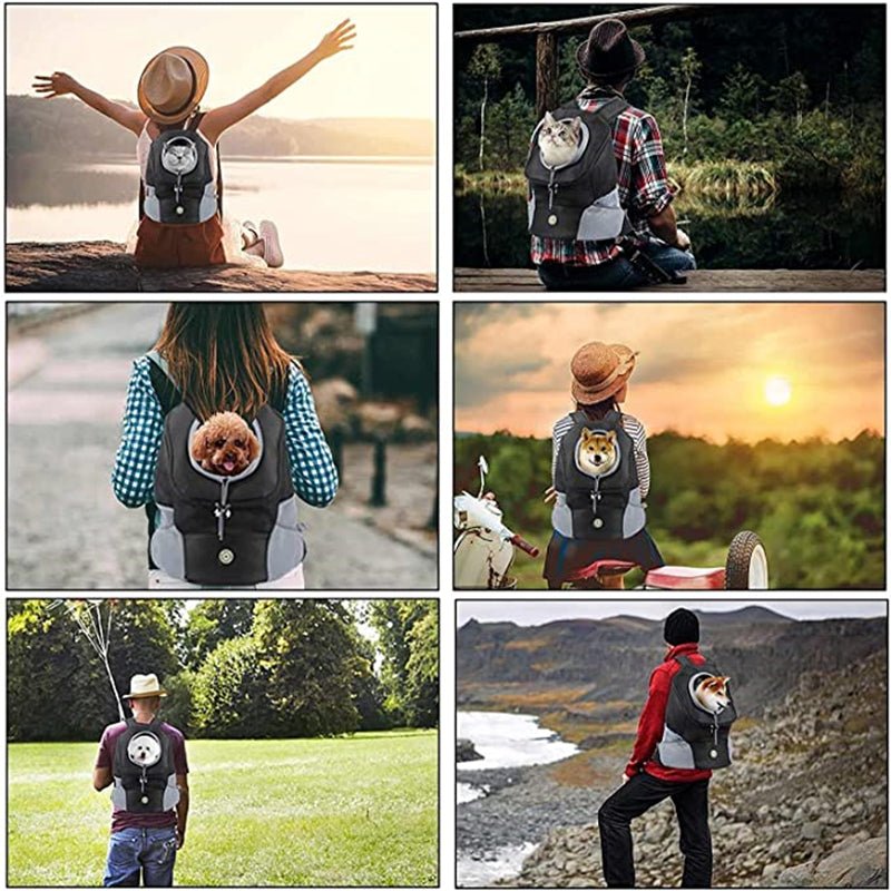 Pet Dog Carrier Bag Carrier for Dogs Backpack Out Double Shoulder Portable Travel Backpack Outdoor Pet Dog Carrier Bag Mesh - InspiredGrabs.com