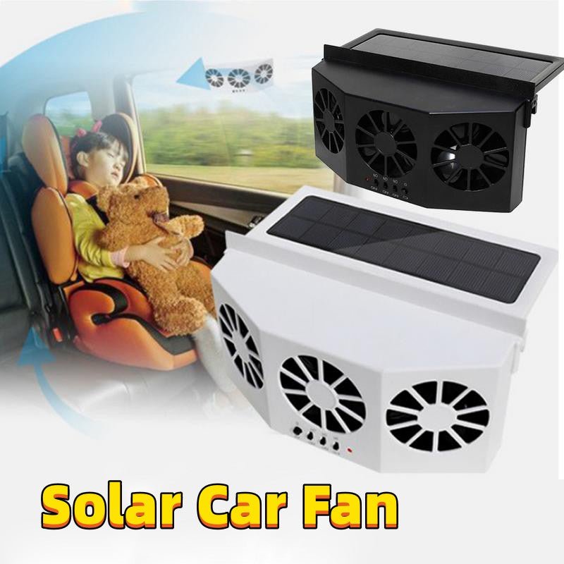 Keep cool under the blazing sun with the Solar Window Car Fan! - InspiredGrabs.com