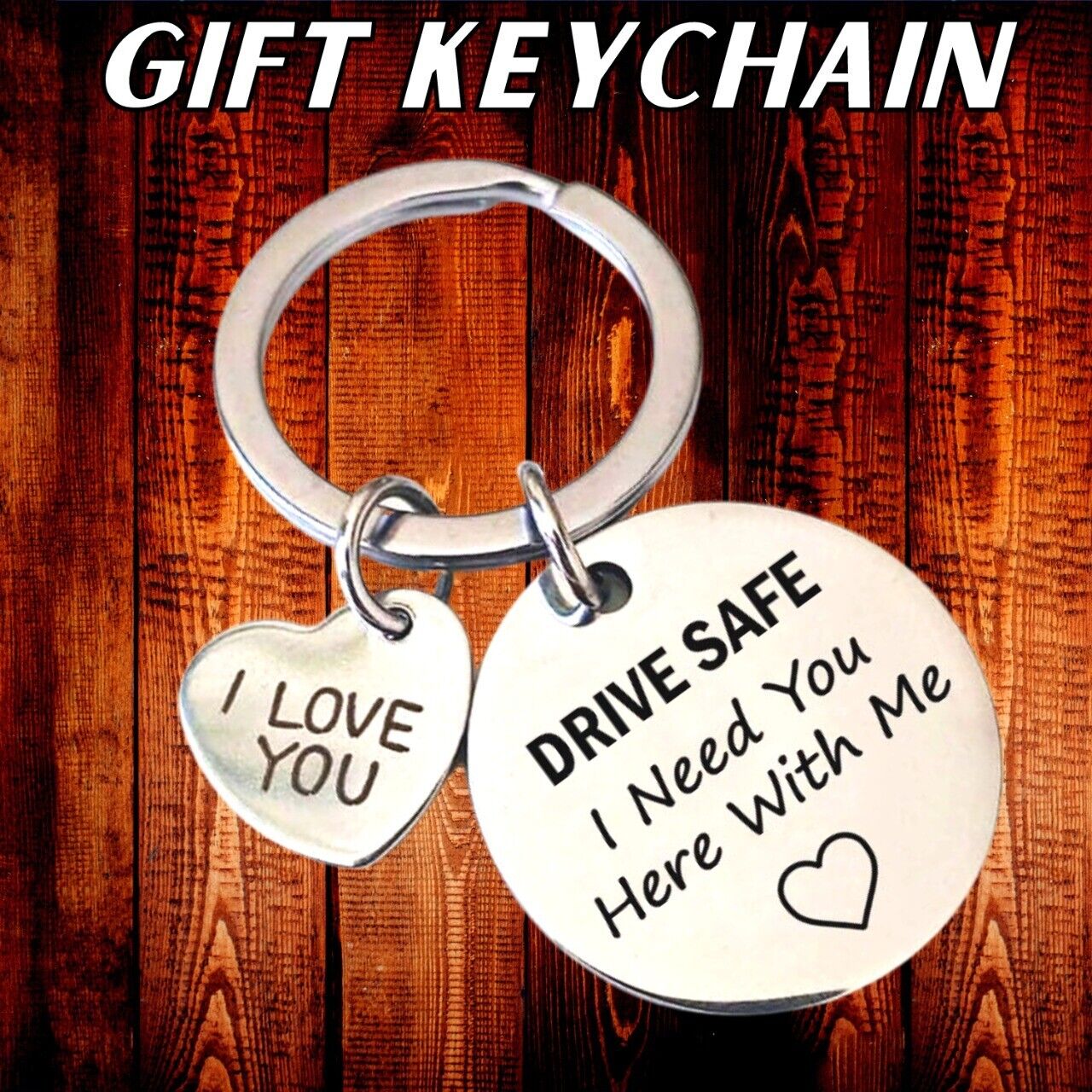 Boyfriend Husband Dad Couples Birthday Gifts Keychain Love Keyring - Drive Safe - InspiredGrabs.com